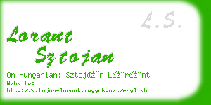 lorant sztojan business card